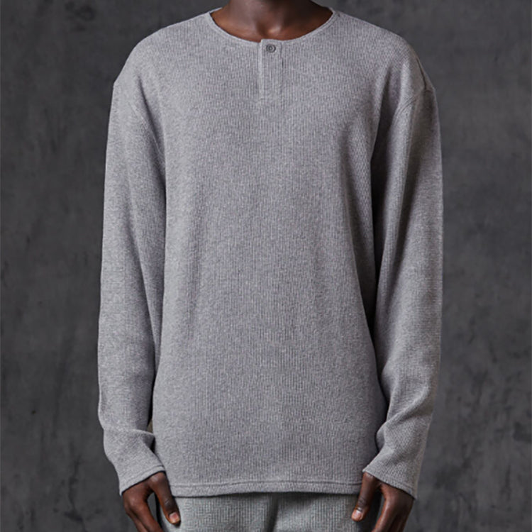 Fear of God Essentials FW20 Long Sleeve Henley Tee 'Grey' FOG-FW20-179