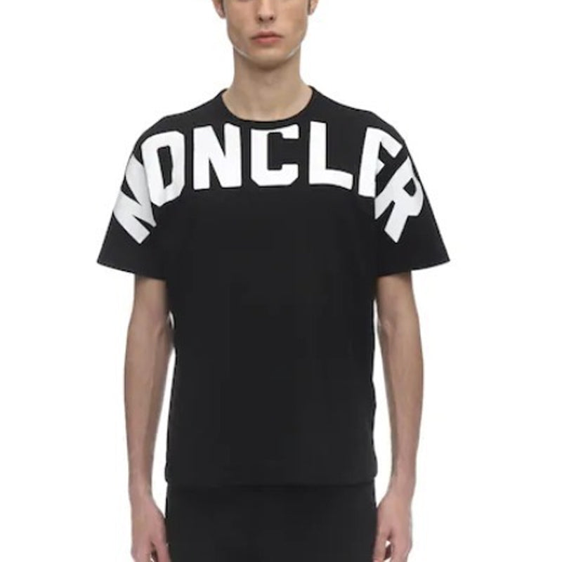 Moncler Matte Plasticized Printed Round Neck For Men Black 0918C704108390T999