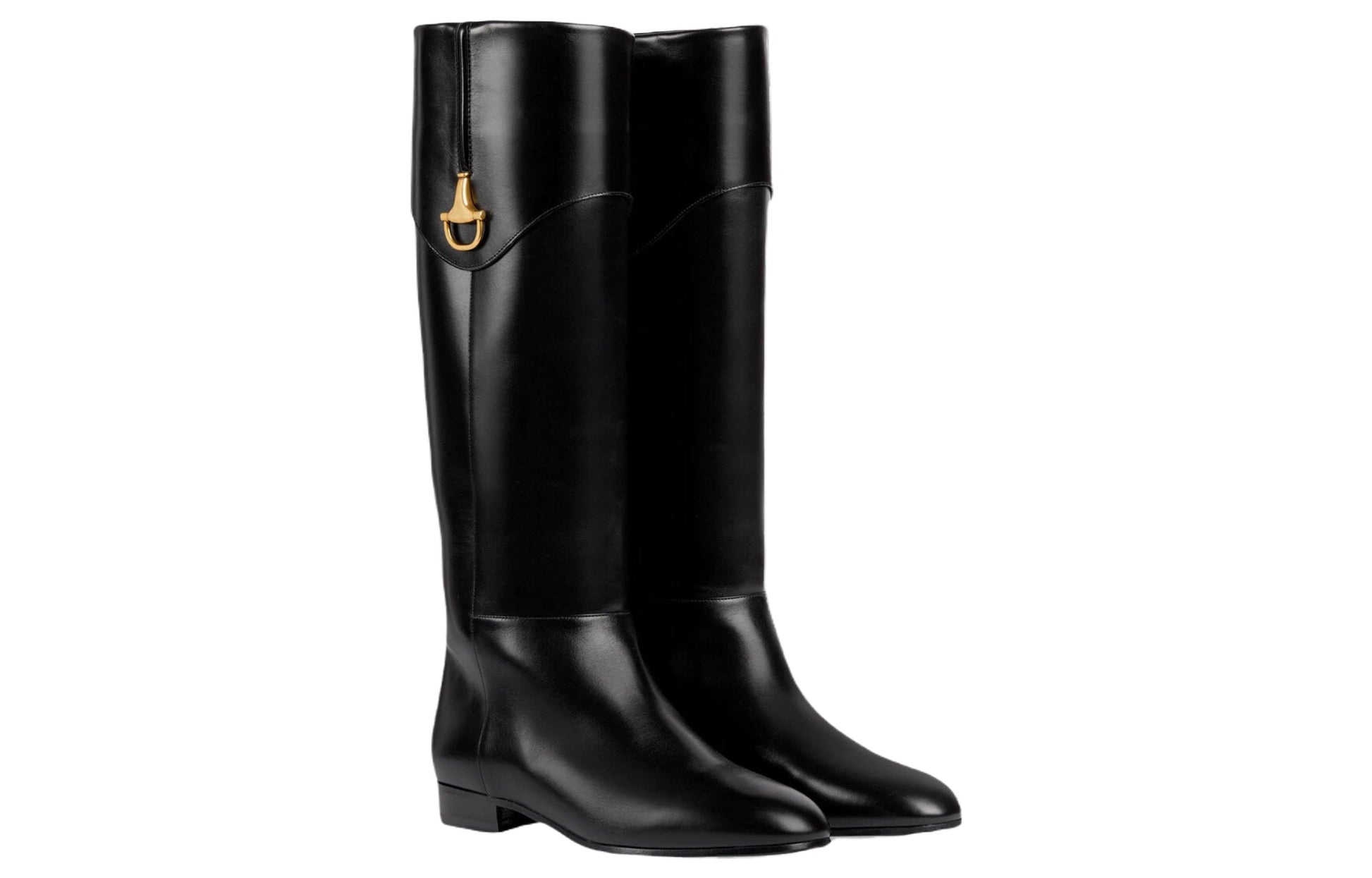 (WMNS) Gucci Flat Half Horsebit Boots 'Black' 716683-AFE00-1000