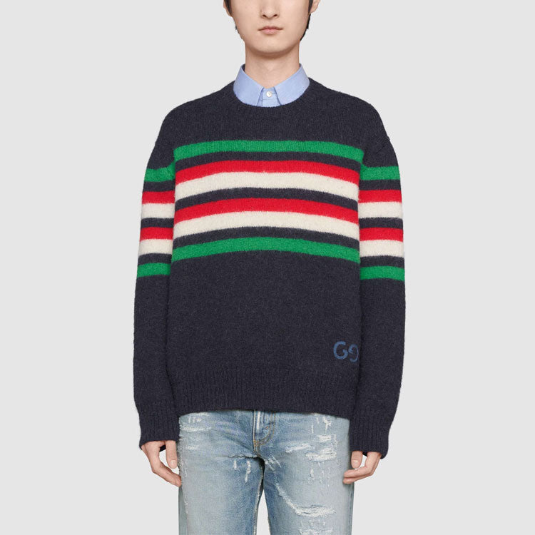 Gucci Alpaca Wool Stripe Crew Knit 'Navy' 633614-XKBIP-4804
