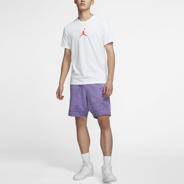 Air Jordan Jumpman Logo Printing Pullover Round Neck Short Sleeve White BQ6741-101