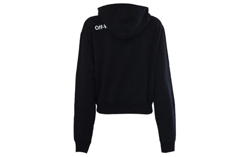 (WMNS) Off-White Logo Printed Hoody Black OWBB016E180030361001