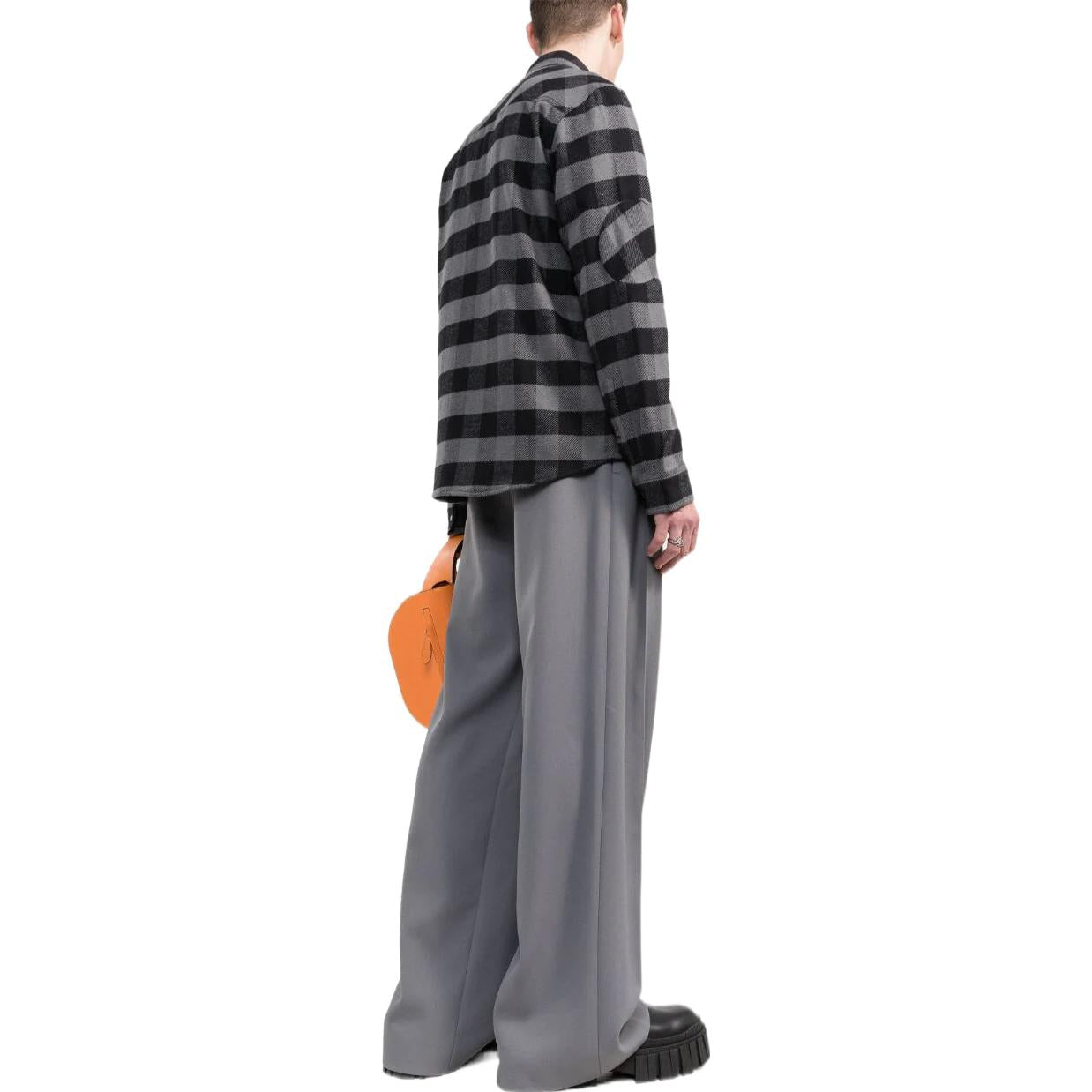 Off-White Plaid Long Sleeves Shirt Gray OMGA188F21FAB0010500