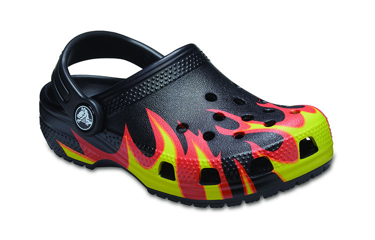 (PS) Crocs Classic Flame Broiled Clog 'Black Red Green' 206629-0X9