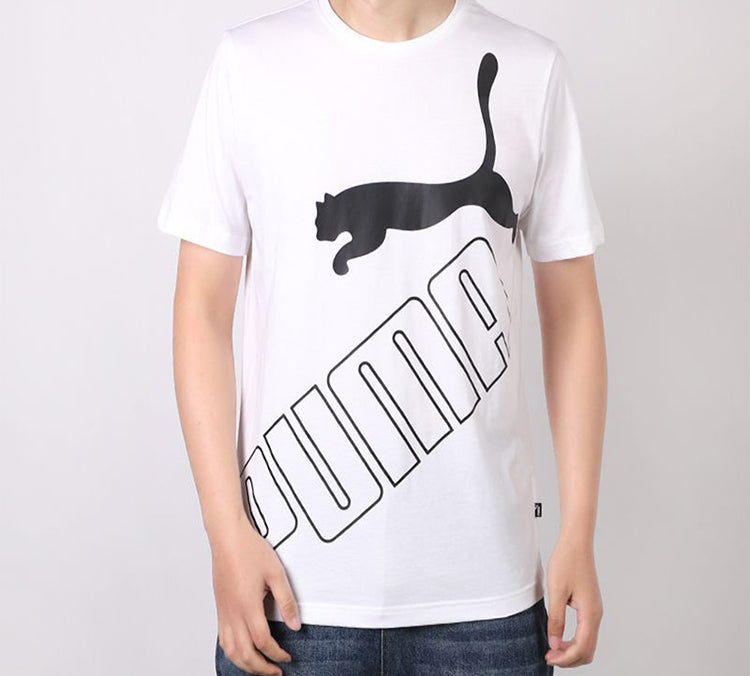 PUMA Big Logo Printed Short Sleeve TEE White 586464-02