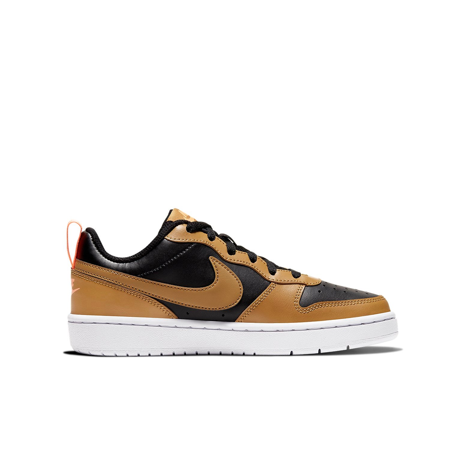 (GS) Nike Court Borough Low 2 'Black Orange White' BQ5448-004