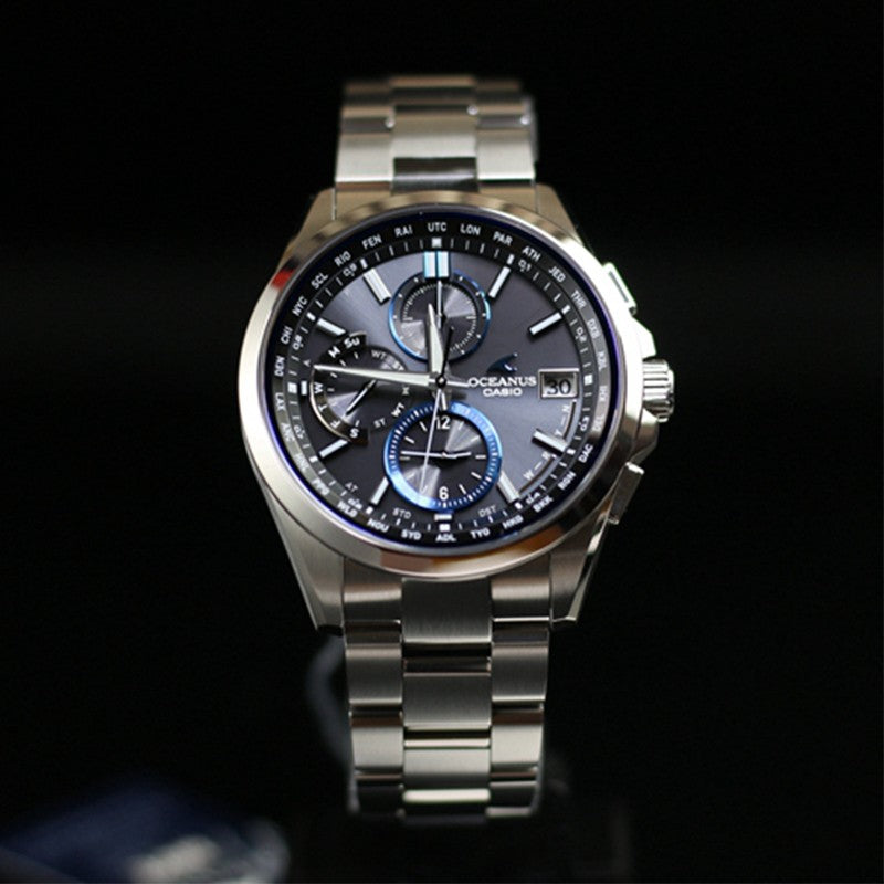CASIO Solar Powered Quartz Waterproof Mens Blue Analog OCW-T2600-1A