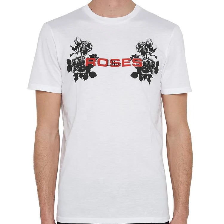 DIOR Homme Rose Printing Short Sleeve Unisex White 733J603I0212