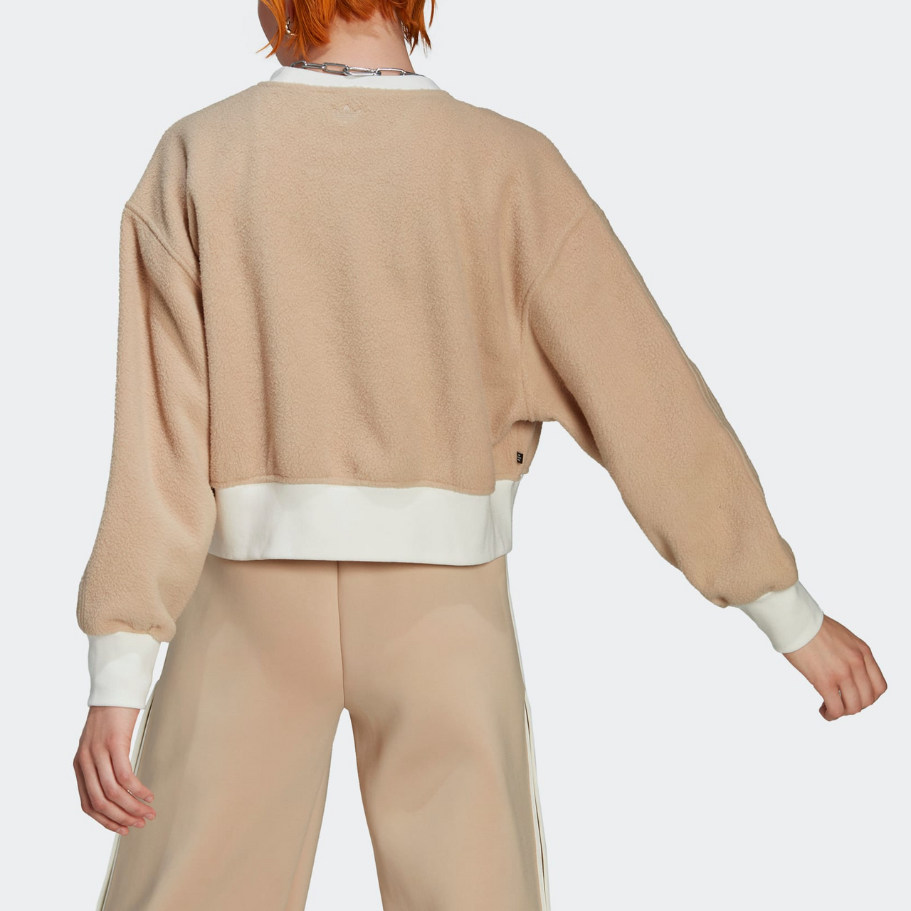 (WMNS) adidas Graphic Polar Fleece Sweatshirt Asia Sizing 'Beige' HM1607