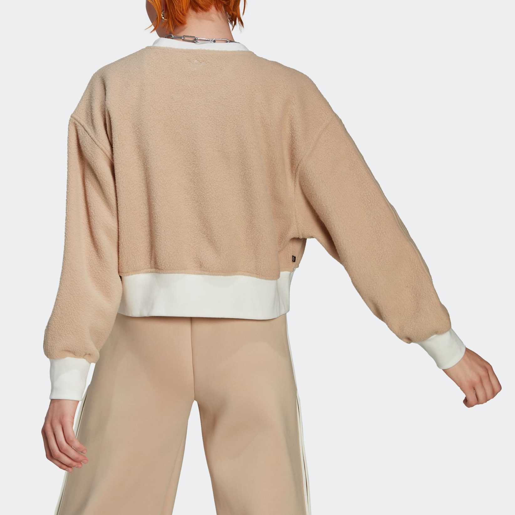(WMNS) adidas Graphic Polar Fleece Sweatshirt Asia Sizing 'Beige' HM1607