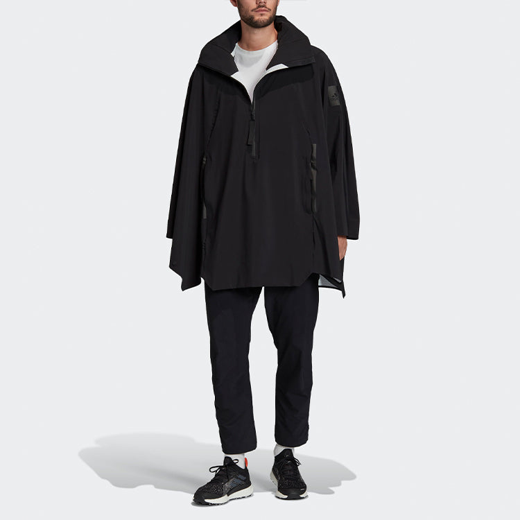 adidas Myshelter Cape Outdoor Sports Zipper Cardigan hooded Jacket Black FI0600