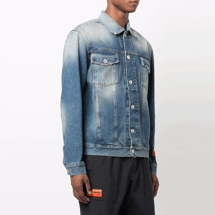HERON PRESTON Denim Reg Jacket 'Vintage Blue' HMYE008F21DEN0024000