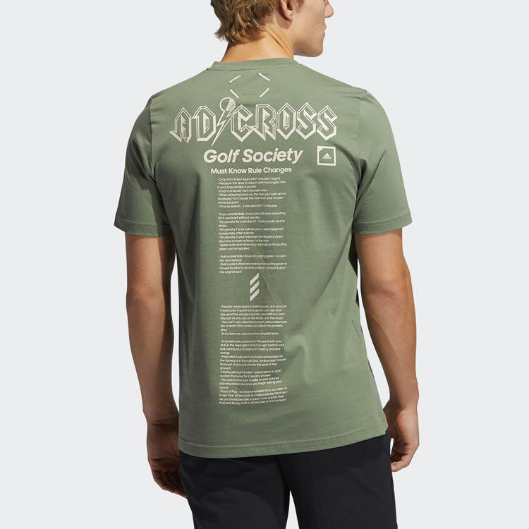 adidas Adcrs Grph T Alphabet Printing Round Neck Sports Short Sleeve Green GM1208