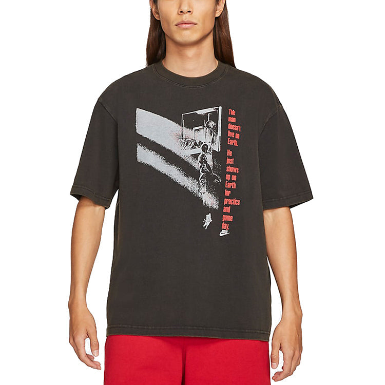 Air Jordan Flight MENS logo Print Basketball Short Sleeve Black CV5109-010