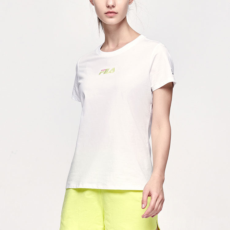 (WMNS) FILA Running Alphabet Logo Short Sleeve White A11W122104F-WT