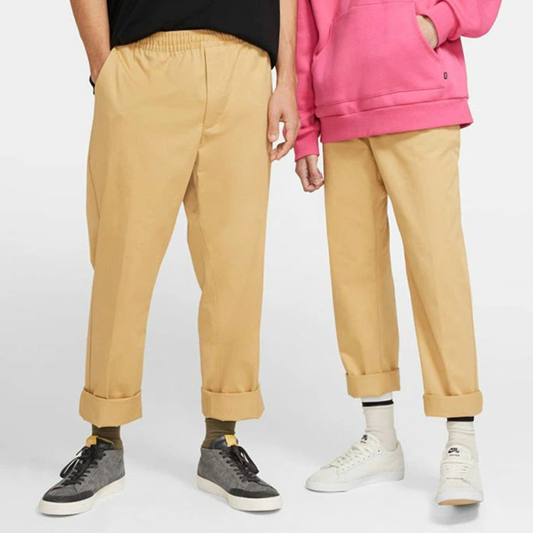 Nike Solid Color Cozy Skateboard Casual Pants Gold BV0901-723