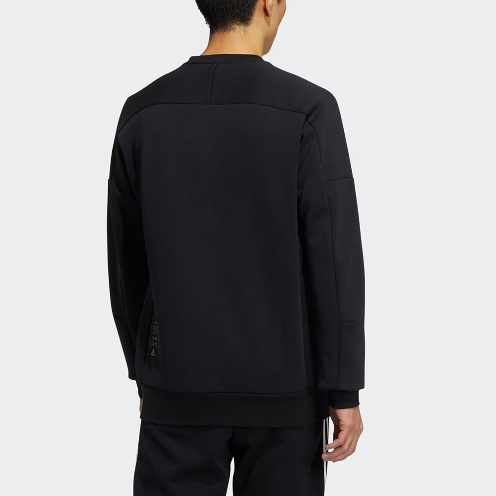 Men's adidas Crew Sweat Logo Printing Round Neck Pullover Black HD0349
