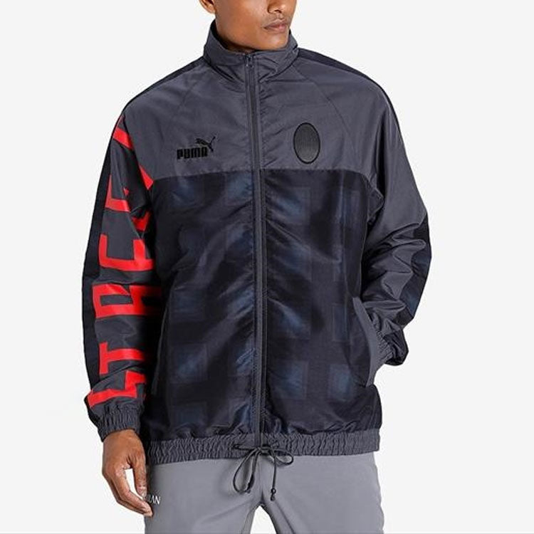 PUMA Stand Collar Zipper Long Sleeves logo Jacket Black 758806-12