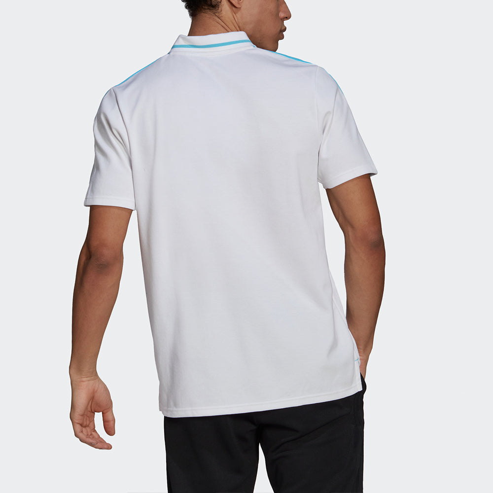 adidas Real Polo Real Madrid Soccer/Football Sports Short Sleeve Polo Shirt White GS0403
