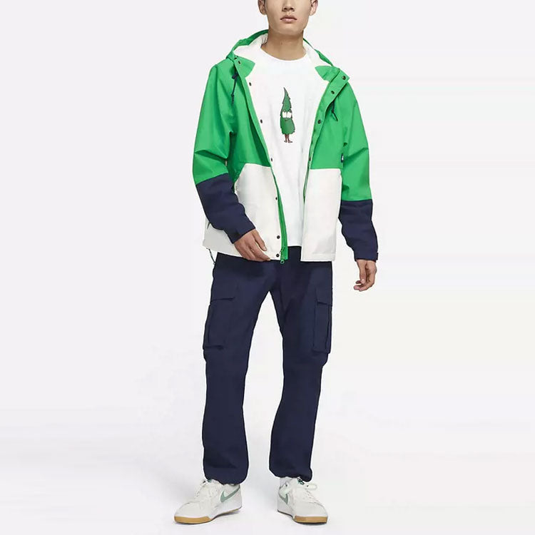 Nike SB Storm-FIT Woven Fleece Colorblock Skateboard Hooded logo Jacket Green DH2626-310