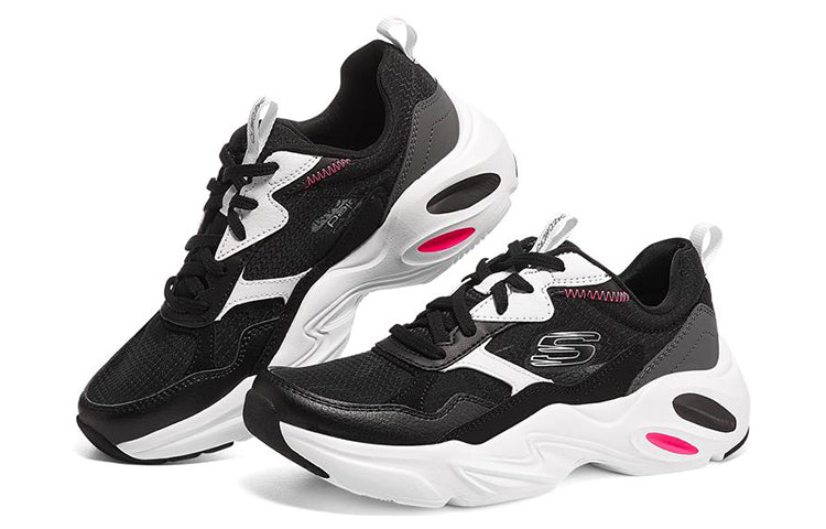 (WMNS) Skechers Stamina Airy Low-Running Shoes Black/White 896003-BKW
