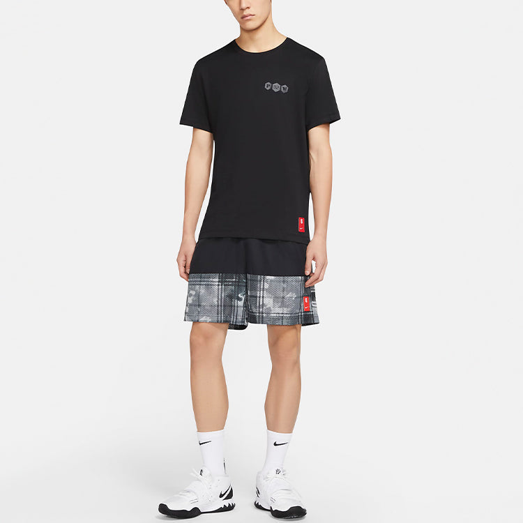 Nike MENS Dri-FIT Kyrie Logo Print Basketball Crew-neck Short Sleeve Black CV2061-010