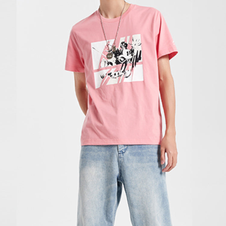 Li-Ning x Disney Crossover Mickey Printing Short Sleeve Apricot Pink AHSQ527-3