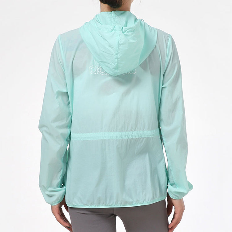 (WMNS) adidas Thin Sports Hooded Jacket Blue GQ0631