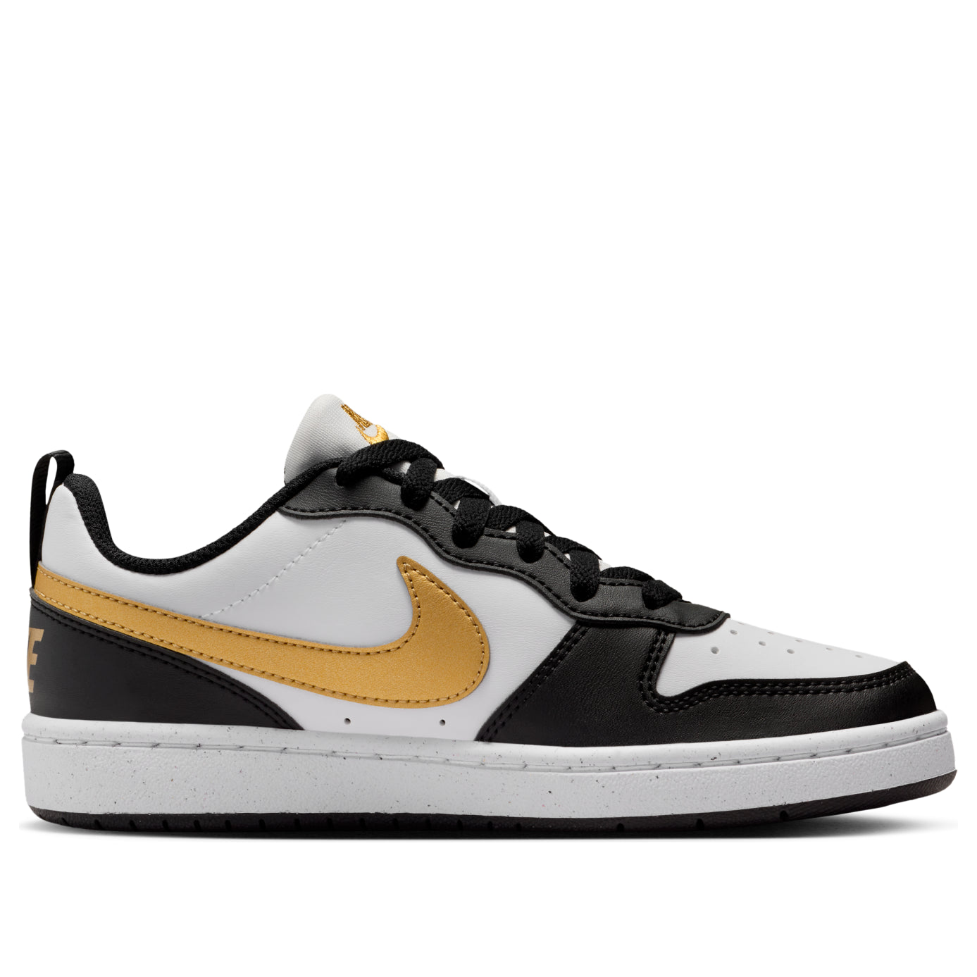 (GS) Nike Court Borough Low Recraft 'Black White Metallic Gold' DV5456-008