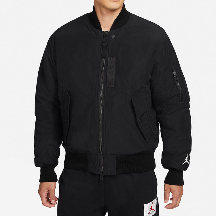 Men's Air Jordan Essentials Ma-1 Reversible Aviator Woven Padded Clothes Black Jacket DA9797-010
