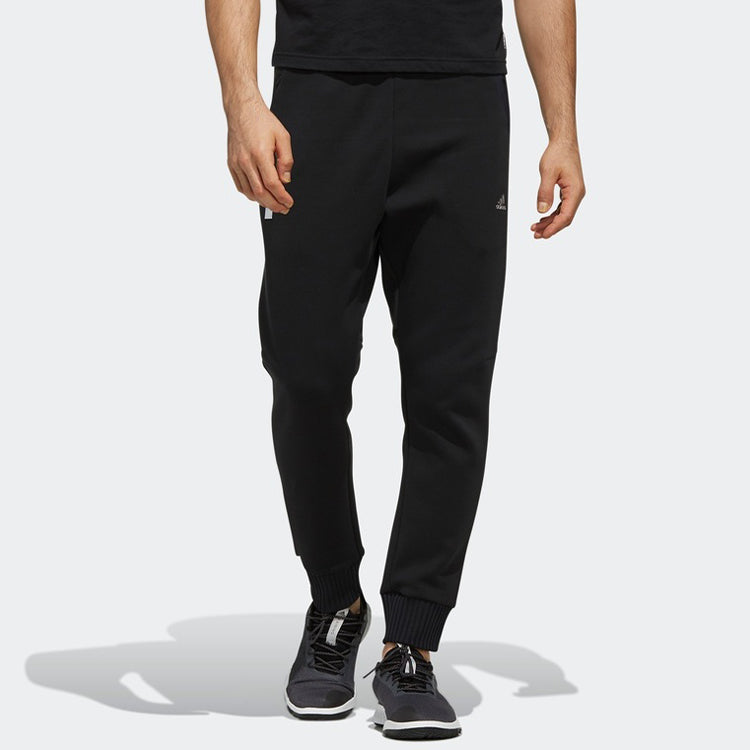 adidas Wj Pt Kn Swt logo Casual Loose Bundle Feet Sports Pants Black FJ0198