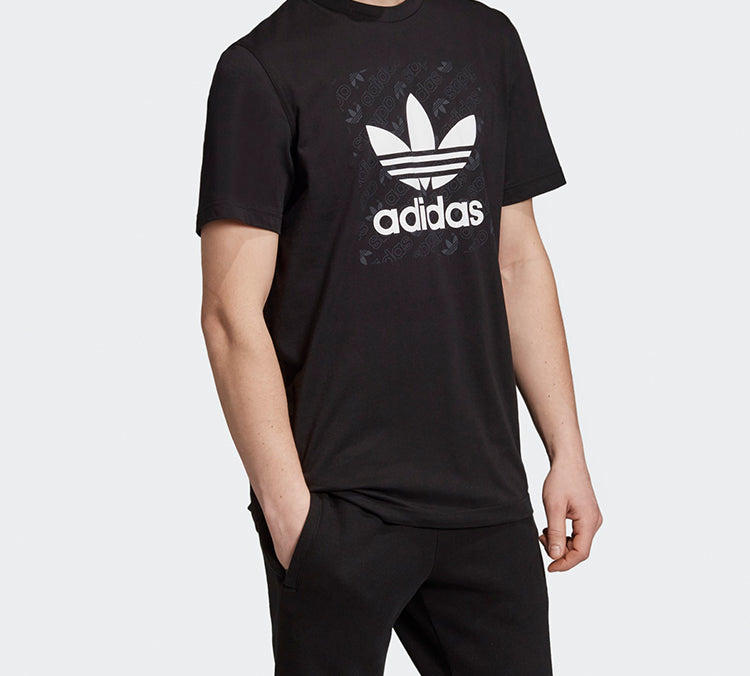 adidas originals Large Logo Round Neck Short Sleeve Black ED7043