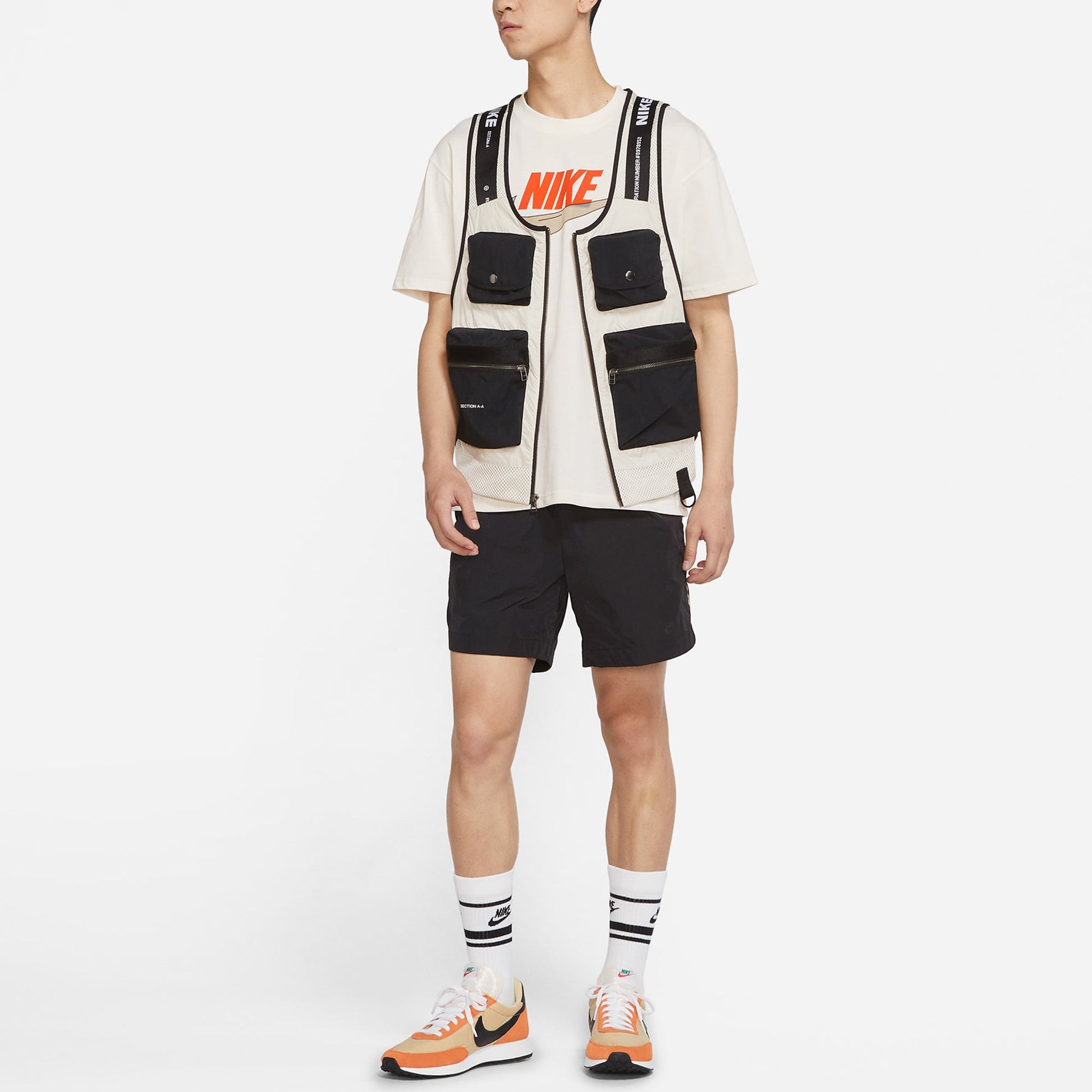 Nike Sportswear Tee M2z Purpose Leisure Sports Round CollarLetter Print Short Sleeve Men's Beige/White DJ1340-902