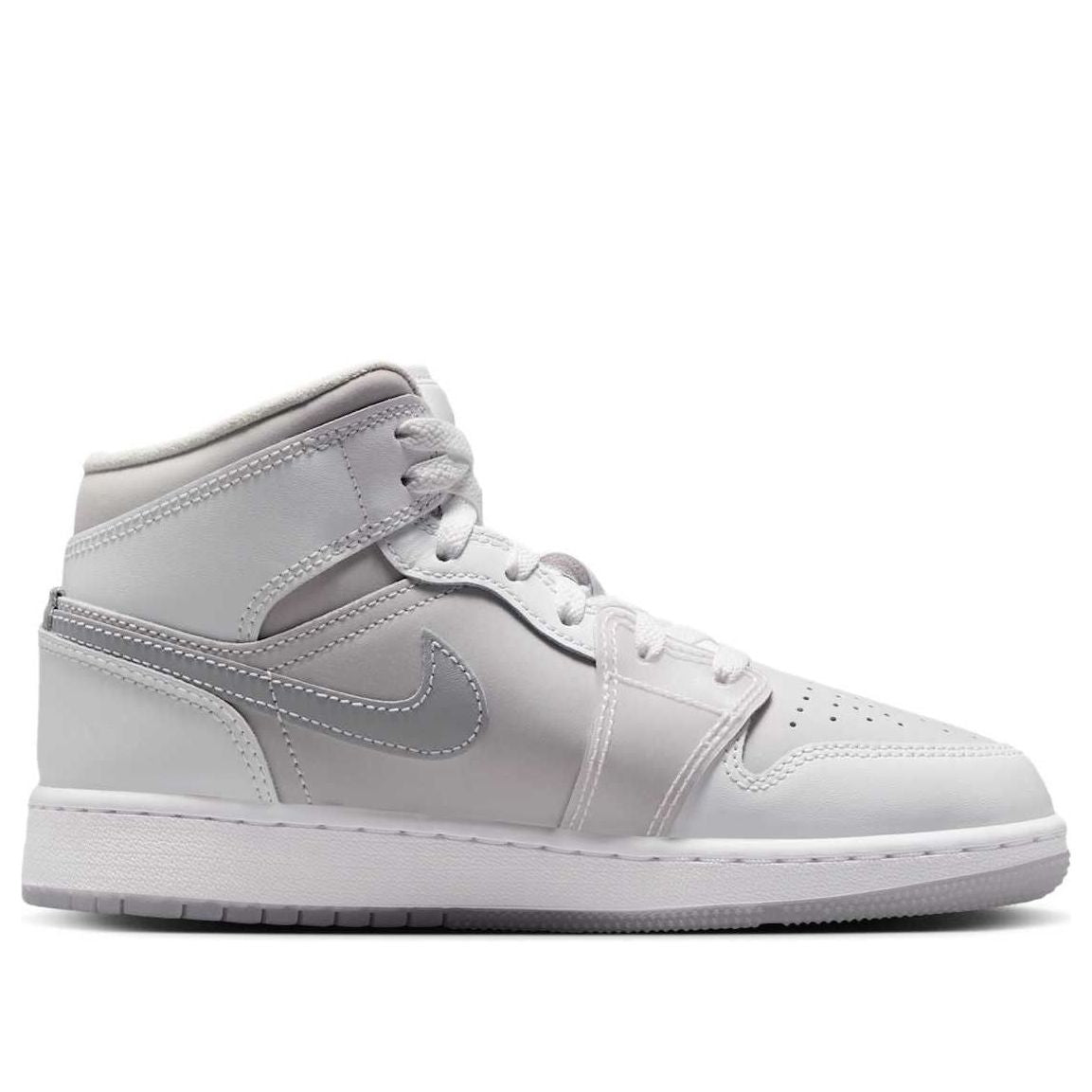 (GS) Air Jordan 1 Mid SE 'Summit White Metallic Silver' HQ3600-121
