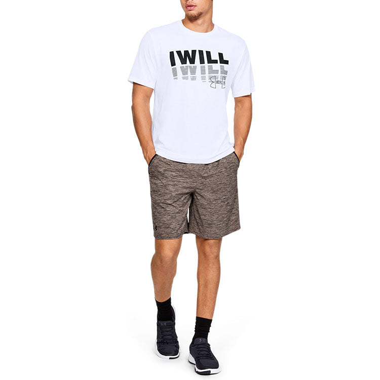 Men's Under Armour Alphabet Printing Training Sports Short Sleeve White 1329587-100