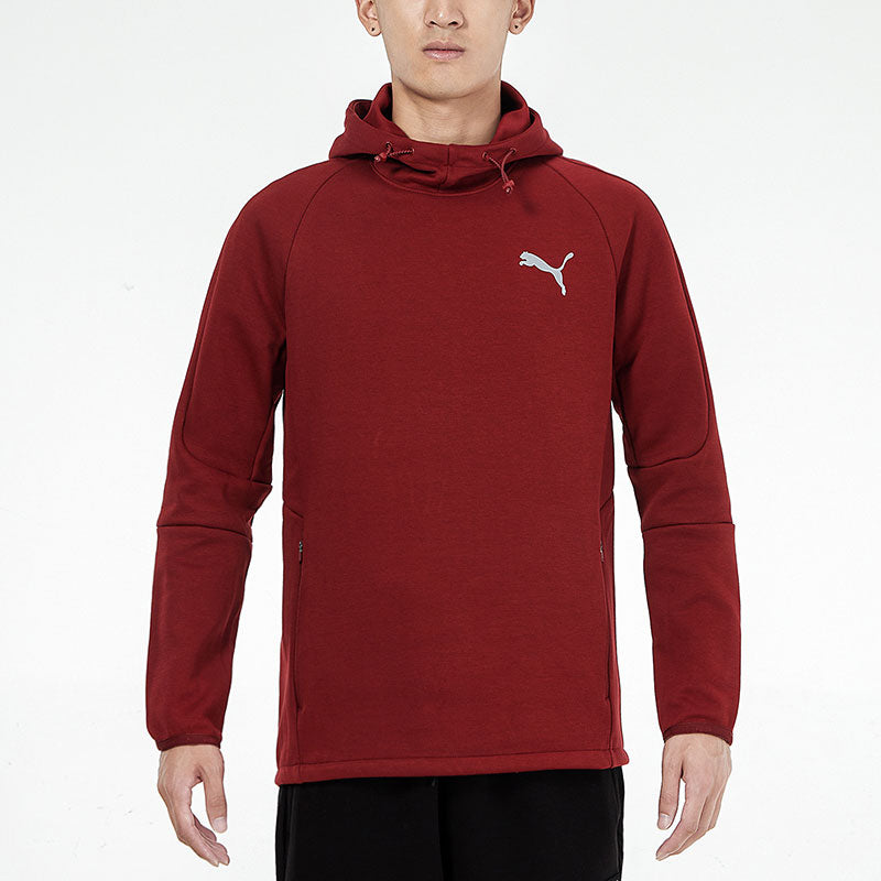 PUMA Logo Printing Sports Pullover Deep Red 846340-22
