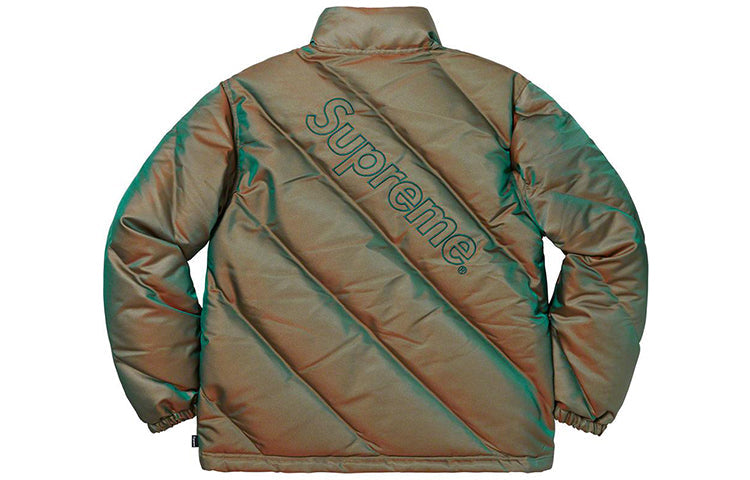 Supreme FW19 Week 11 Iridescent Puffy Jacket Green SUP-FW19-960