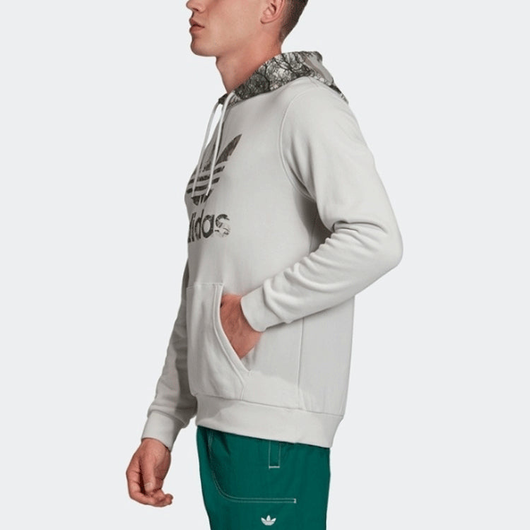 Men's adidas originals Camouflage Logo Printing Pullover Light Grey GD5955