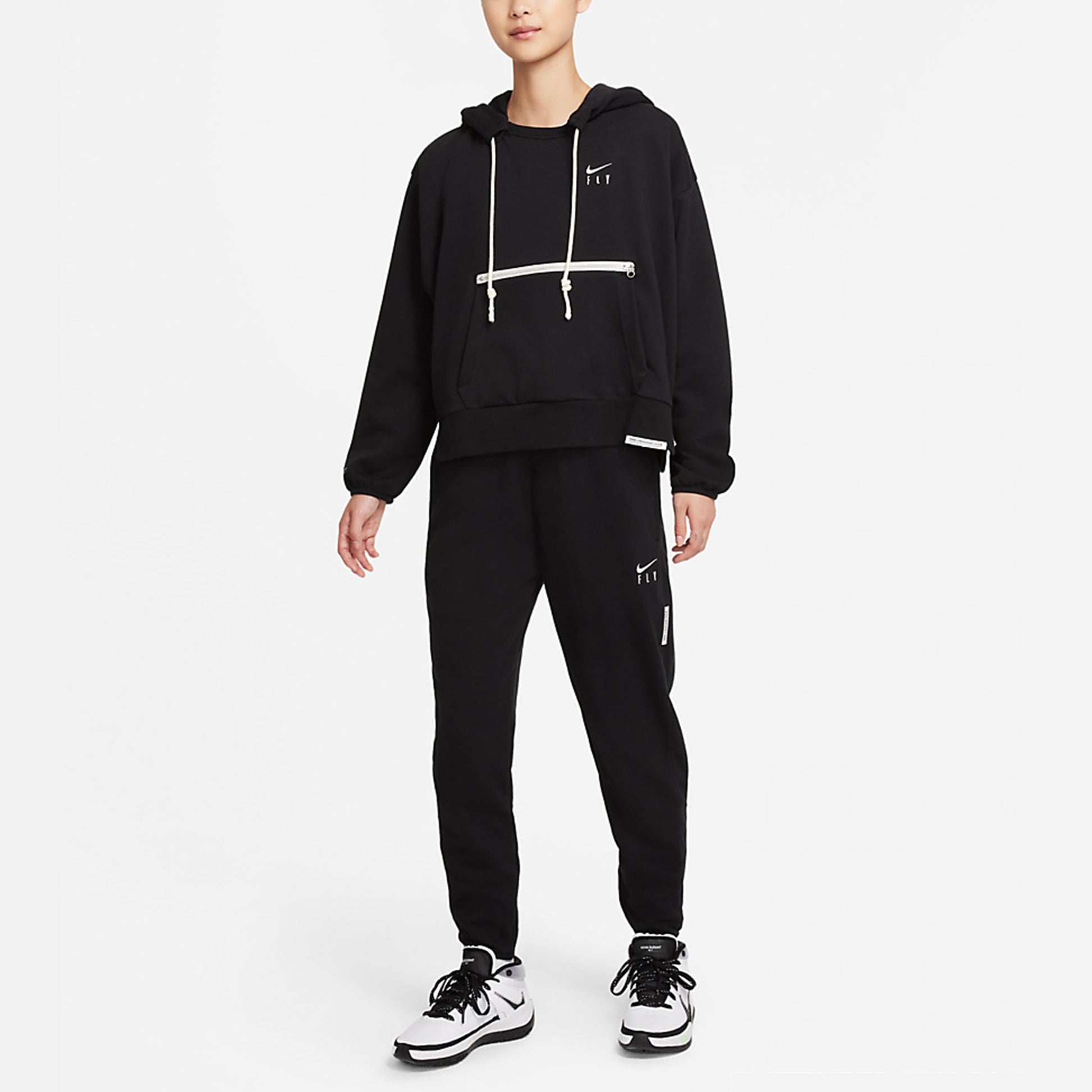 (WMNS) Nike Swoosh Fly Standard Issue Embroidery Logo Sports Trousers Black DA6466-010