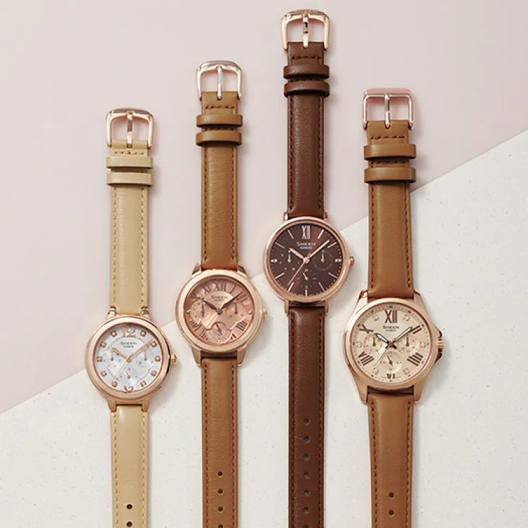 CASIO SHEEN Series Quartz Watch Leather Strap SHE-3064PGL-5A