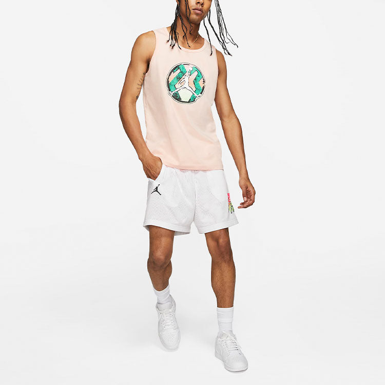 Air Jordan Sport Dna Mesh Printing Breathable Sports Shorts White CZ4856-100
