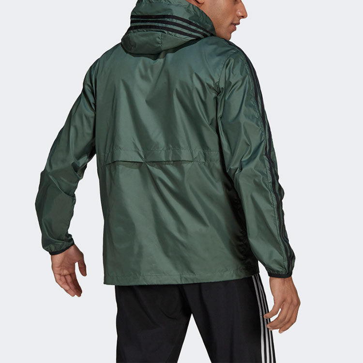 adidas 3s Wb Woven Windproof Hooded Jacket For Men Green GQ0601