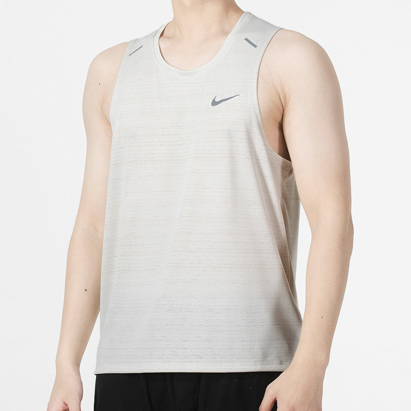 Nike Dri-fit Casual Sports Quick Dry Running Breathable Solid Color Sleeveless Vest Creamy White CU5983-072