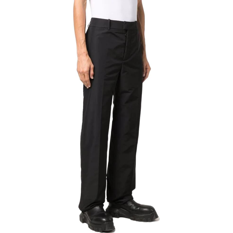 Men's Off-White SS22 Solid Color Straight Casual Pants/Trousers Black OMCA194F21FAB00210001000