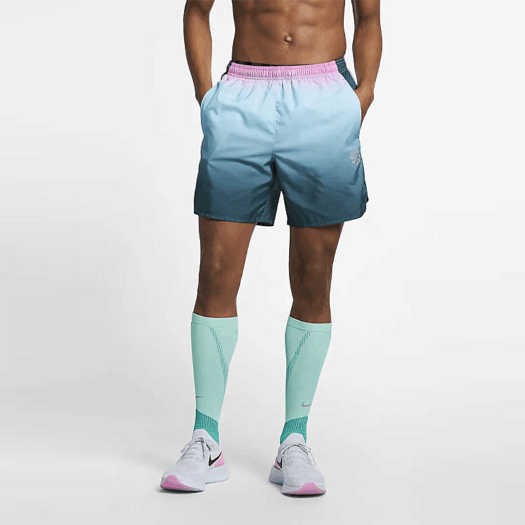 Nike Gradient Printing Running Sports Shorts Blue AQ5057-496