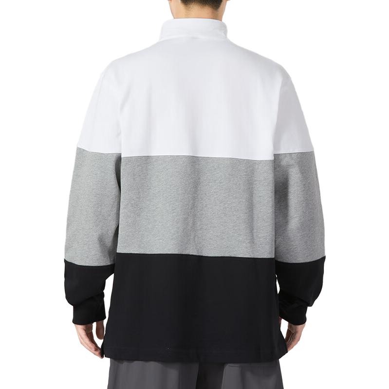 Nike Club Knit CB Long-Sleeve Top 'White Grey Black' FB7798-100