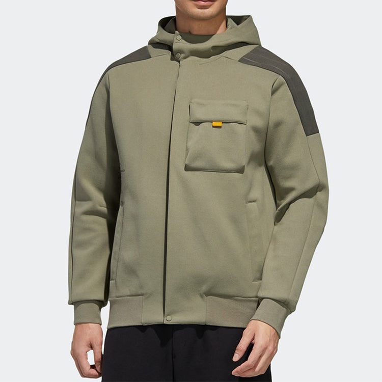 adidas Th Htt Peach hooded casual Jacket Green GM4421