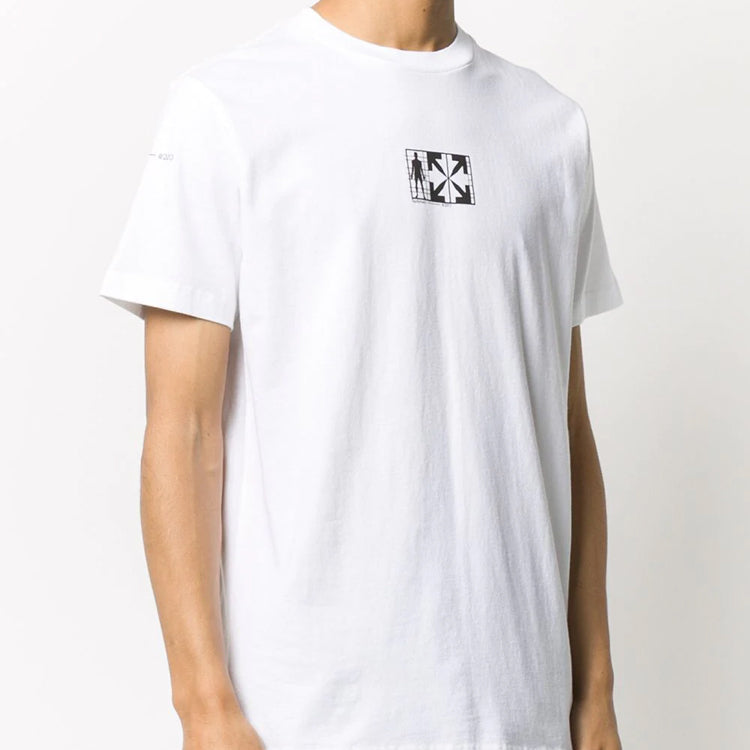 Off-White Arrows Pattern Printing Short Sleeve White OMKA002E20FAB0010110