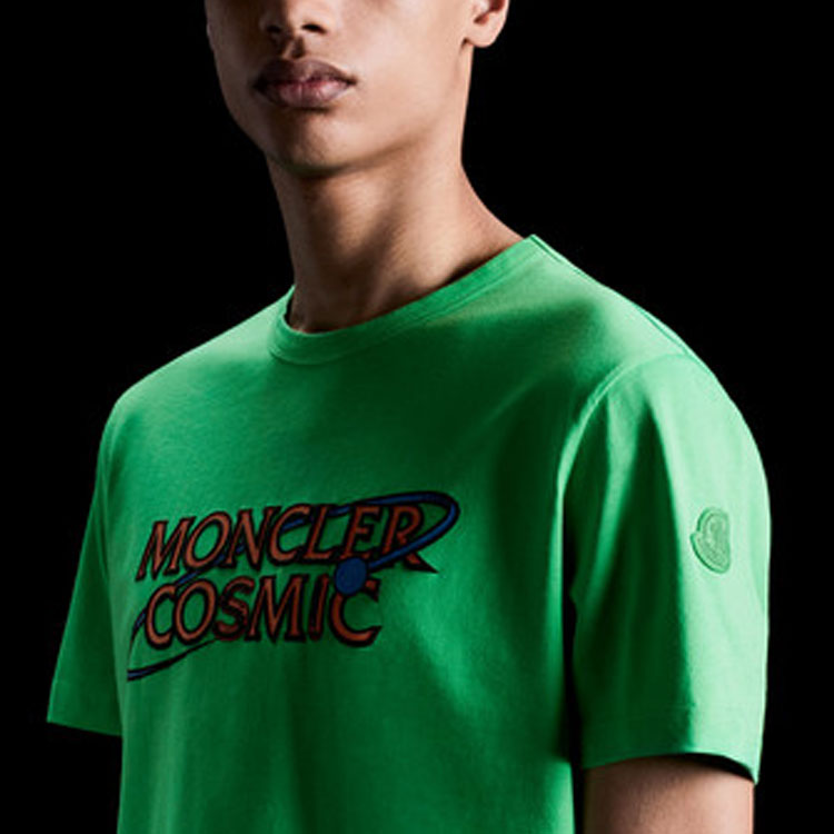 Men's Moncler Logo Multi-Color Short Sleeve Green 0928C70210829FB84I