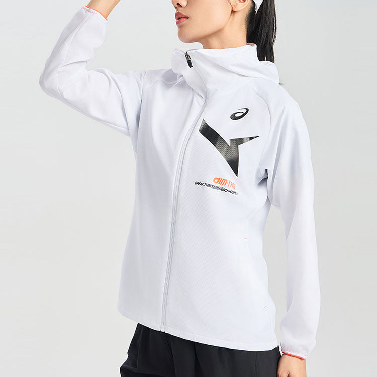 (WMNS) ASICS AIM-TRG Dry Cloth Hoodie Jacket 'Brilliant White' 2032C973-100